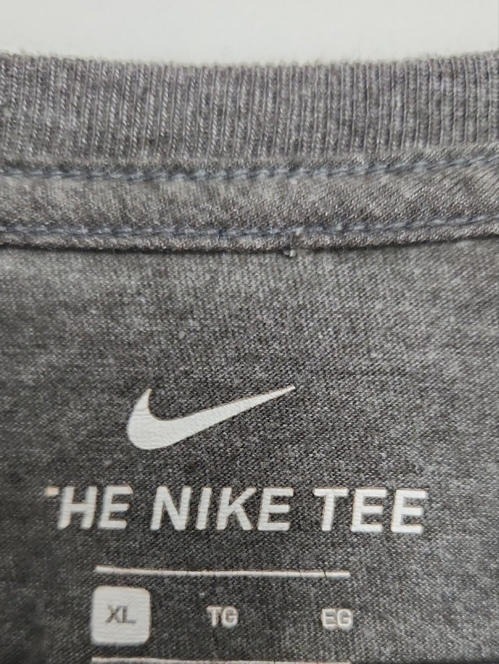 Nike Men’s Charcoal Short Sleeve Tee with Neon Yellow-Green Logo - Picture 2 of 6
